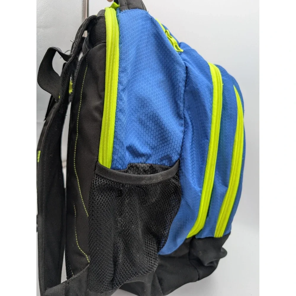 Adidas LoadSpring Backpack Blue Black Neon Yellow Multi Pocket Laptop Bag
